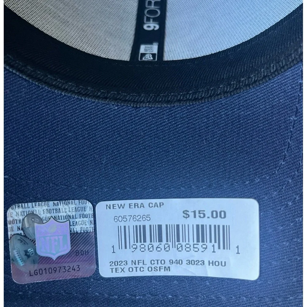 Houston Texans New Era 9Forty Navy Blue One Size Adjustable Snapback Hat Cap NWT